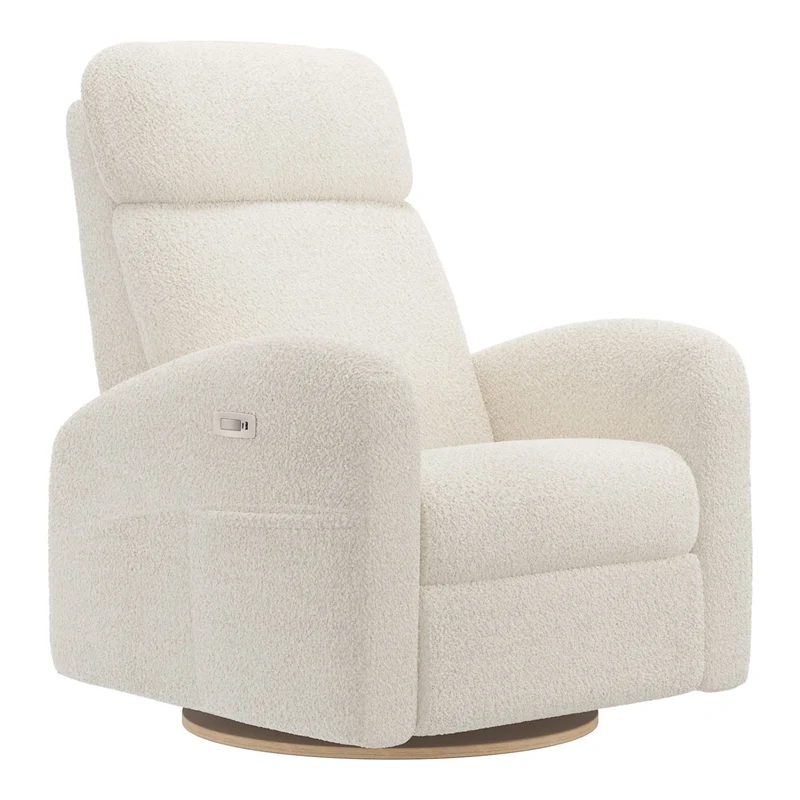 Grand Fauteuil Berçant Inclinable Pivotant Hailey avec Mécanisme Électrique - Puppy Pearl