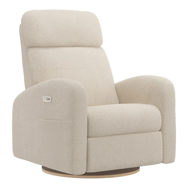 Grand Fauteuil Berçant Inclinable Pivotant Hailey avec Mécanisme Électrique - Beyond Sheep Cream