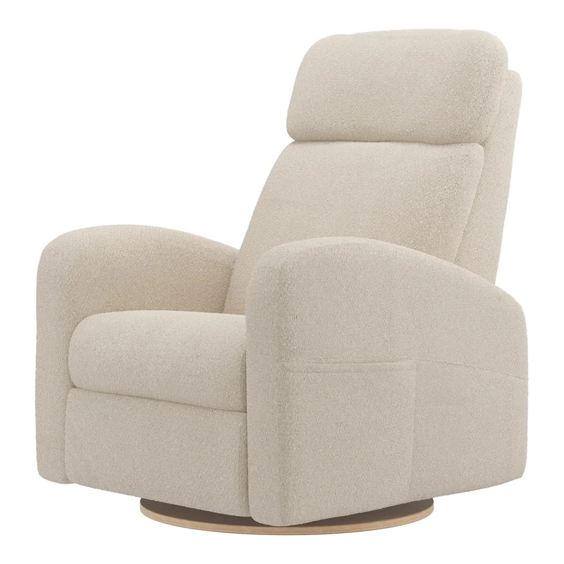 Grand Fauteuil Berçant Inclinable Pivotant Hailey avec Mécanisme Électrique - Beyond Sheep Cream