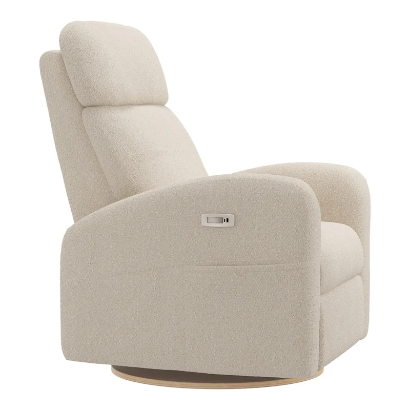 Grand Fauteuil Berçant Inclinable Pivotant Hailey avec Mécanisme Électrique - Beyond Sheep Cream