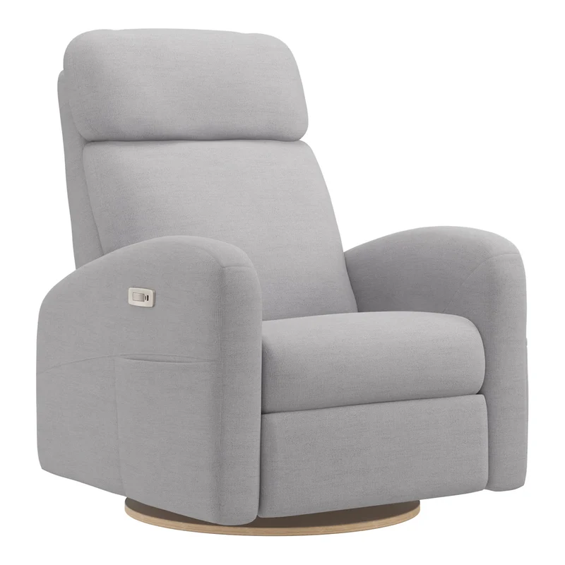 Grand Fauteuil Berçant Inclinable Pivotant Hailey avec Mécanisme Électrique - Como Dove Grey