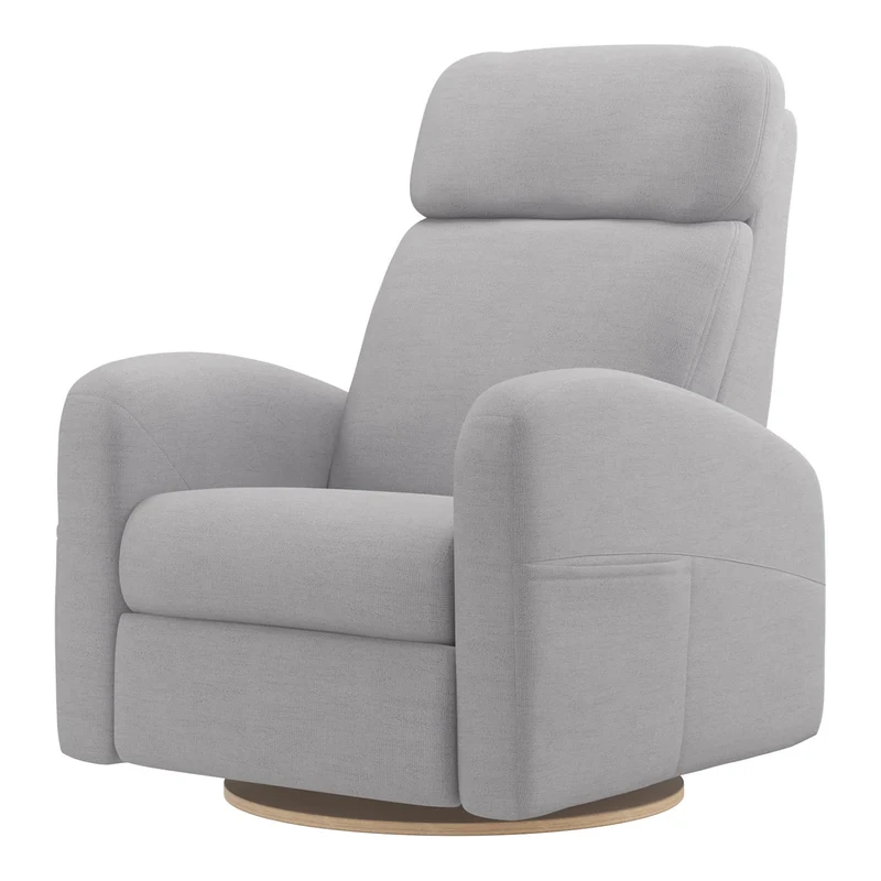 Grand Fauteuil Berçant Inclinable Pivotant Hailey avec Mécanisme Électrique - Como Dove Grey