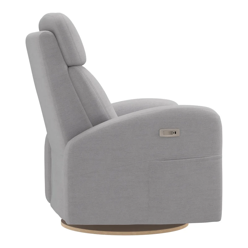 Grand Fauteuil Berçant Inclinable Pivotant Hailey avec Mécanisme Électrique - Como Dove Grey