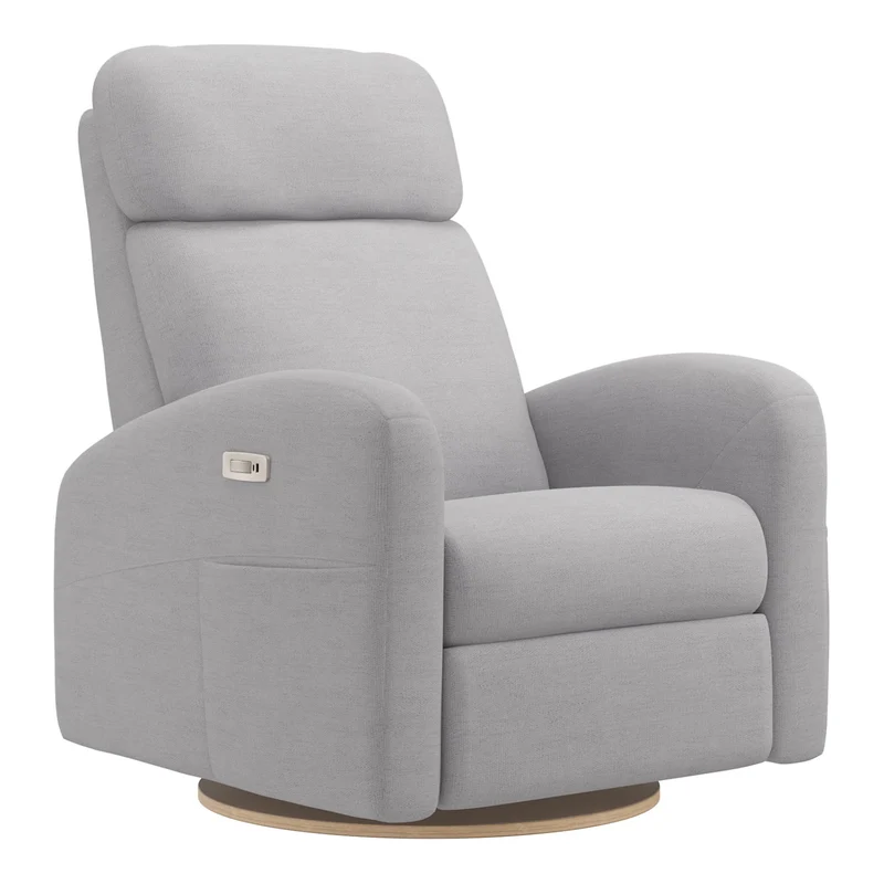 Grand Fauteuil Berçant Inclinable Pivotant Hailey avec Mécanisme Électrique - Como Dove Grey
