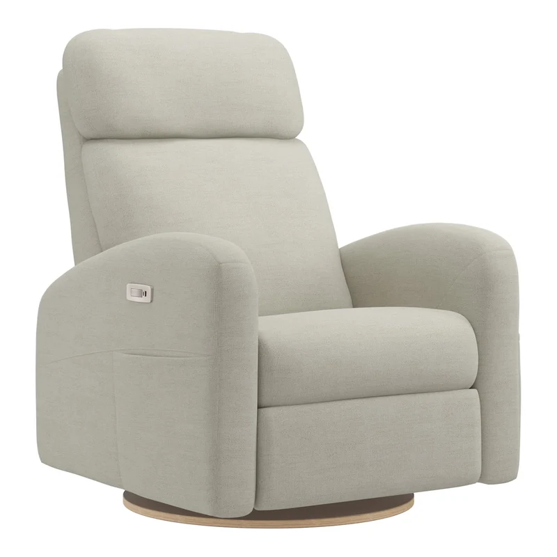 Grand Fauteuil Berçant Inclinable Pivotant Hailey avec Mécanisme Électrique - Como Sand