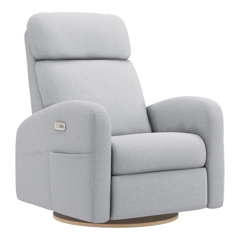 Grand Fauteuil Berçant Inclinable Pivotant Hailey avec Mécanisme Électrique - Arlo Heather Silver