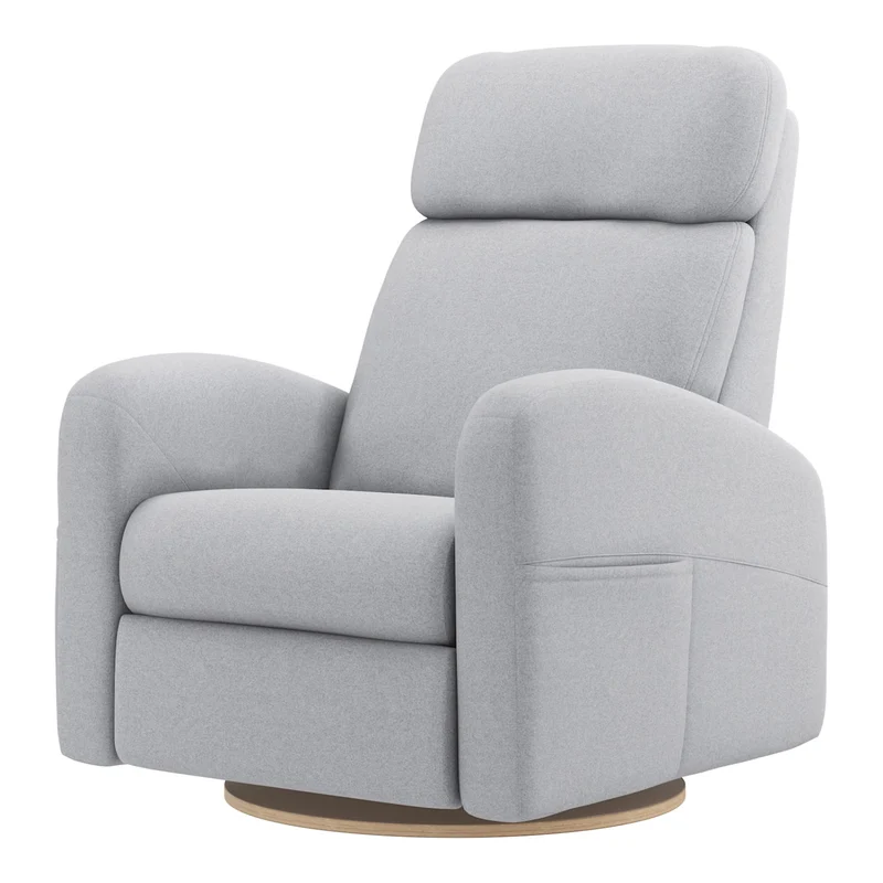 Grand Fauteuil Berçant Inclinable Pivotant Hailey avec Mécanisme Électrique - Arlo Heather Silver