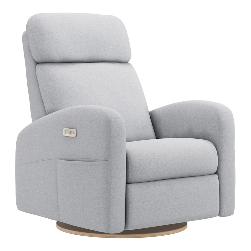 Grand Fauteuil Berçant Inclinable Pivotant Hailey avec Mécanisme Électrique - Arlo Heather Silver