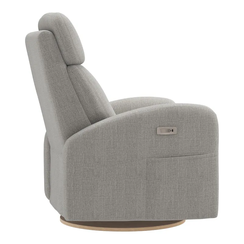 Grand Fauteuil Berçant Inclinable Pivotant Hailey avec Mécanisme Électrique - Nubia Silver