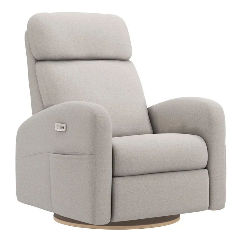 Grand Fauteuil Berçant Inclinable Pivotant Hailey avec Mécanisme Électrique - Arlo Heather Pearl
