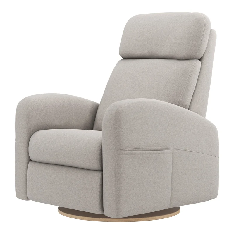 Grand Fauteuil Berçant Inclinable Pivotant Hailey avec Mécanisme Électrique - Arlo Heather Pearl