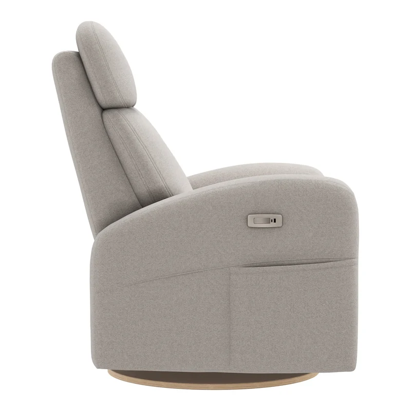 Grand Fauteuil Berçant Inclinable Pivotant Hailey avec Mécanisme Électrique - Arlo Heather Pearl