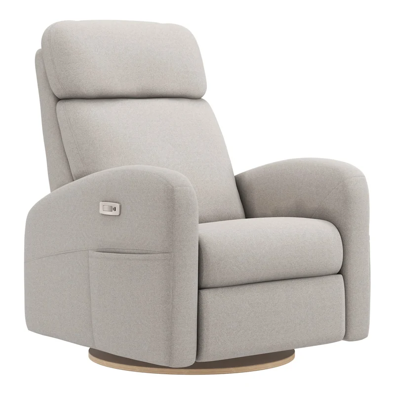 Grand Fauteuil Berçant Inclinable Pivotant Hailey avec Mécanisme Électrique - Arlo Heather Pearl