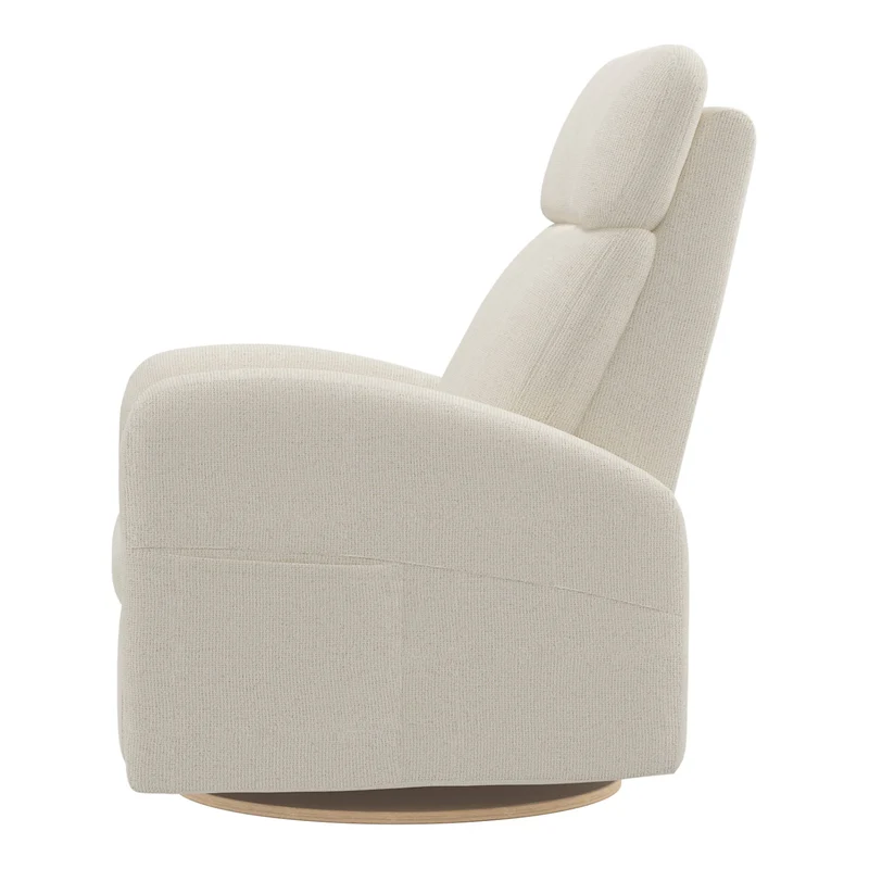 Grand Fauteuil Berçant Inclinable Pivotant Hailey avec Mécanisme Électrique - Henequen (Tissu anti-tache)