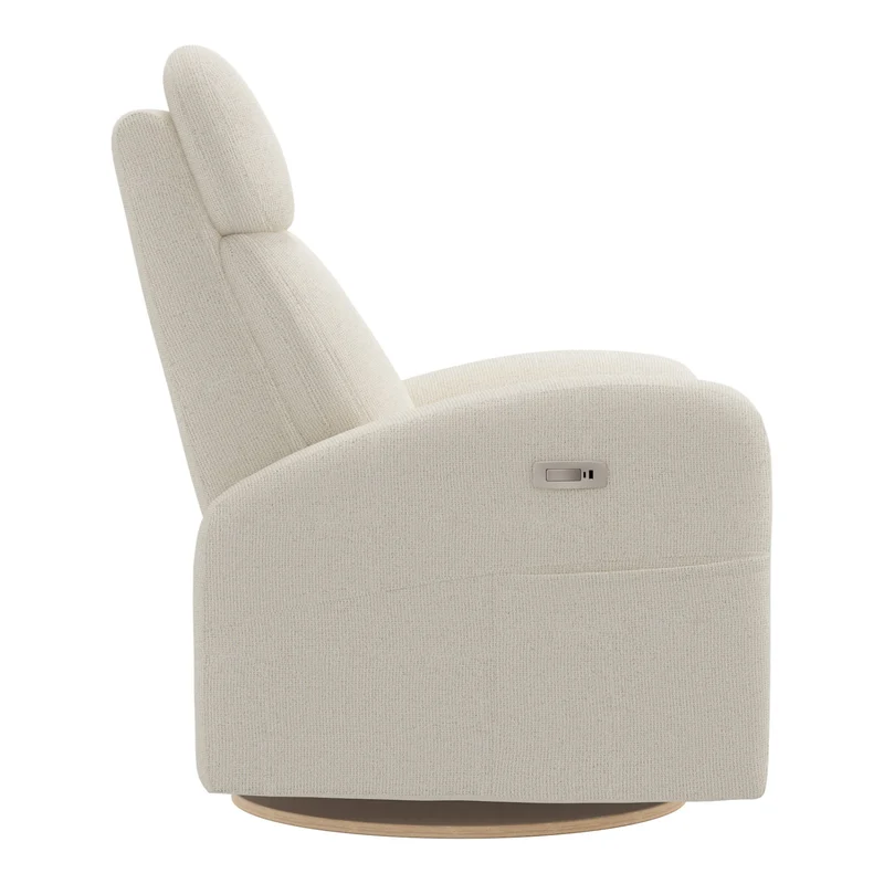Grand Fauteuil Berçant Inclinable Pivotant Hailey avec Mécanisme Électrique - Henequen (Tissu anti-tache)