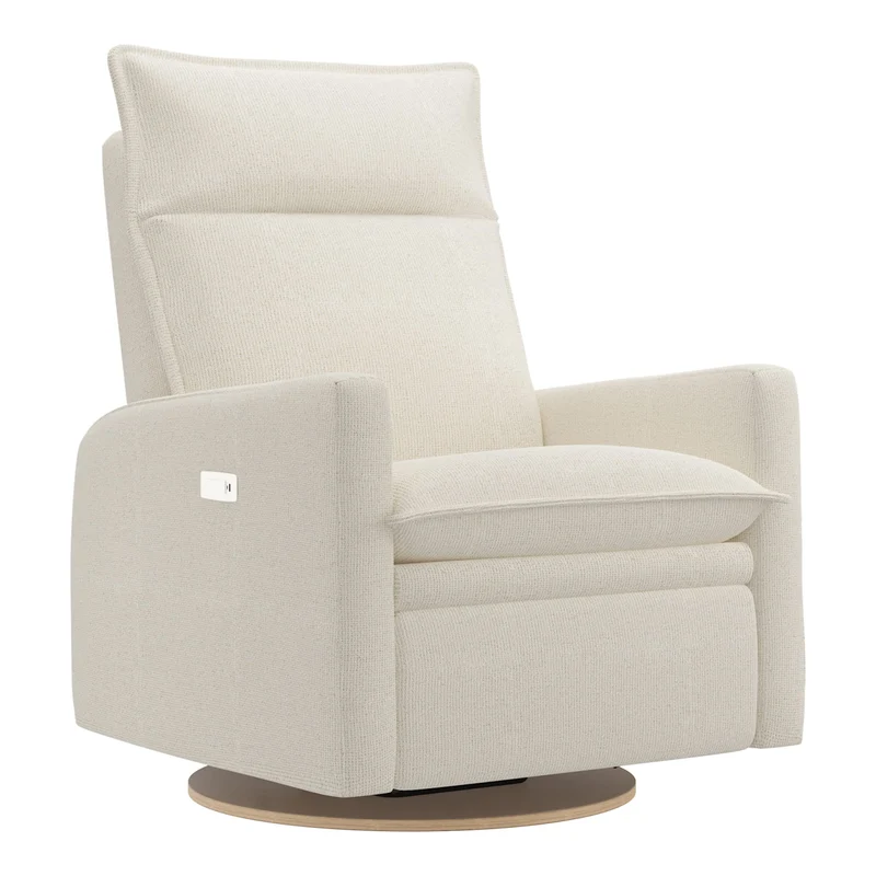 Grand Fauteuil Berçant et Pivotant Arya avec Mécanisme Électrique - Henequen (Tissu anti-tache)