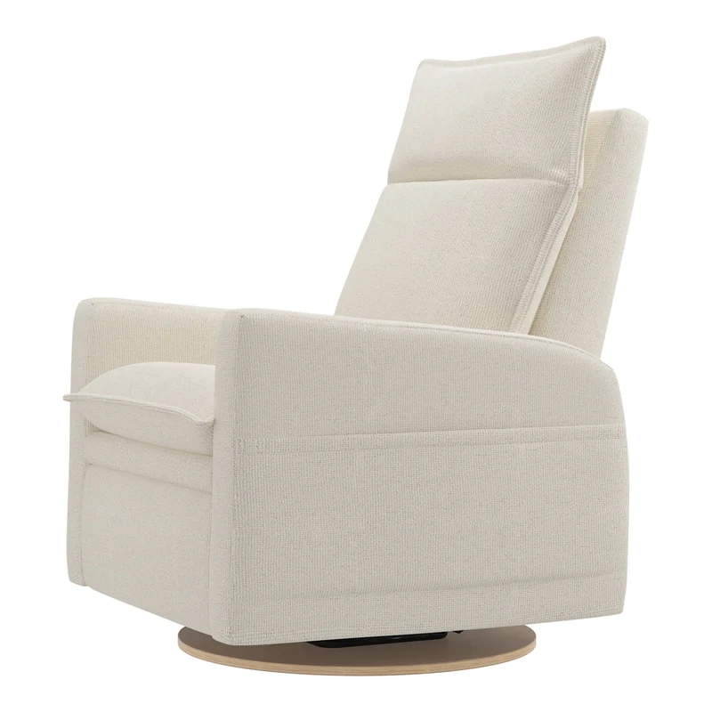 Grand Fauteuil Berçant et Pivotant Arya avec Mécanisme Électrique - Henequen (Tissu anti-tache)