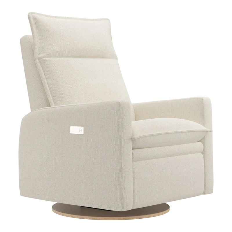 Grand Fauteuil Berçant et Pivotant Arya avec Mécanisme Électrique - Henequen (Tissu anti-tache)