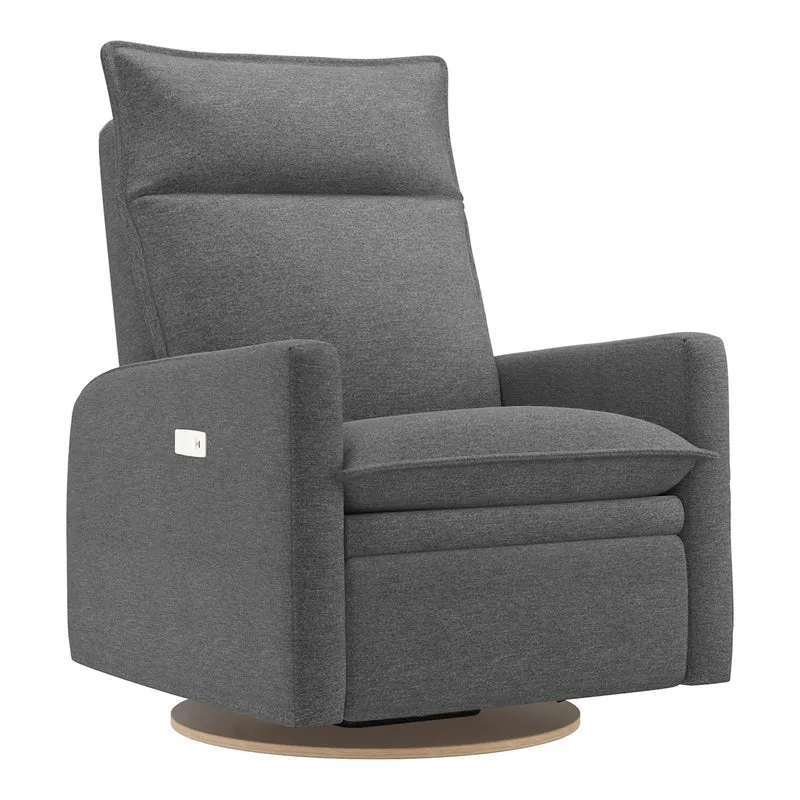 Grand Fauteuil Berçant et Pivotant Arya avec Mécanisme Électrique - Nexus Charcoal