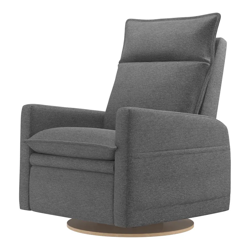 Grand Fauteuil Berçant et Pivotant Arya avec Mécanisme Électrique - Nexus Charcoal