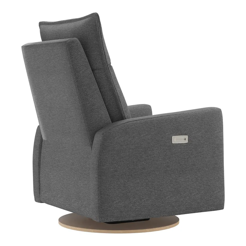 Grand Fauteuil Berçant et Pivotant Arya avec Mécanisme Électrique - Nexus Charcoal