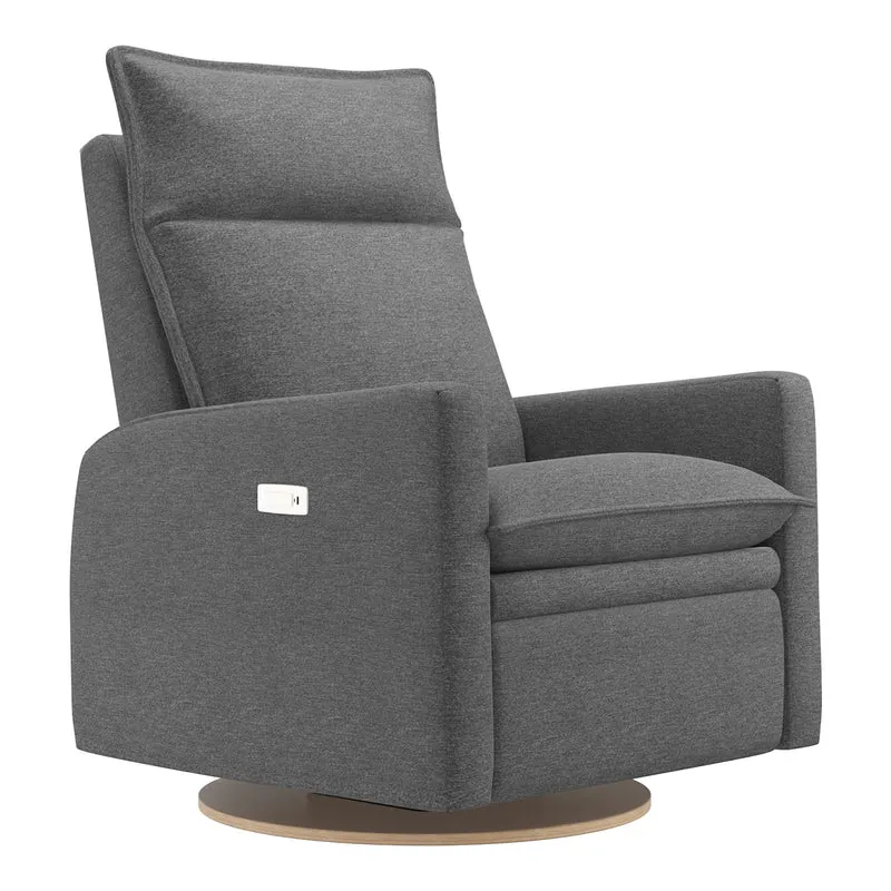 Grand Fauteuil Berçant et Pivotant Arya avec Mécanisme Électrique - Nexus Charcoal