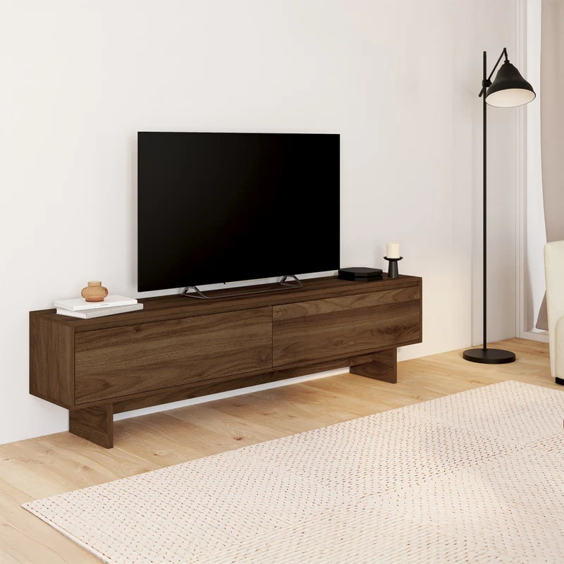 Meuble TV Yumi effet noyer L180cm