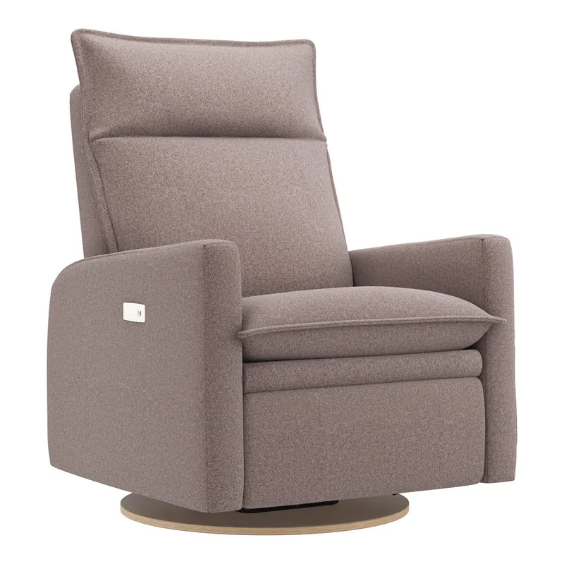 Grand Fauteuil Berçant et Pivotant Arya avec Mécanisme Électrique - Arlo Beige
