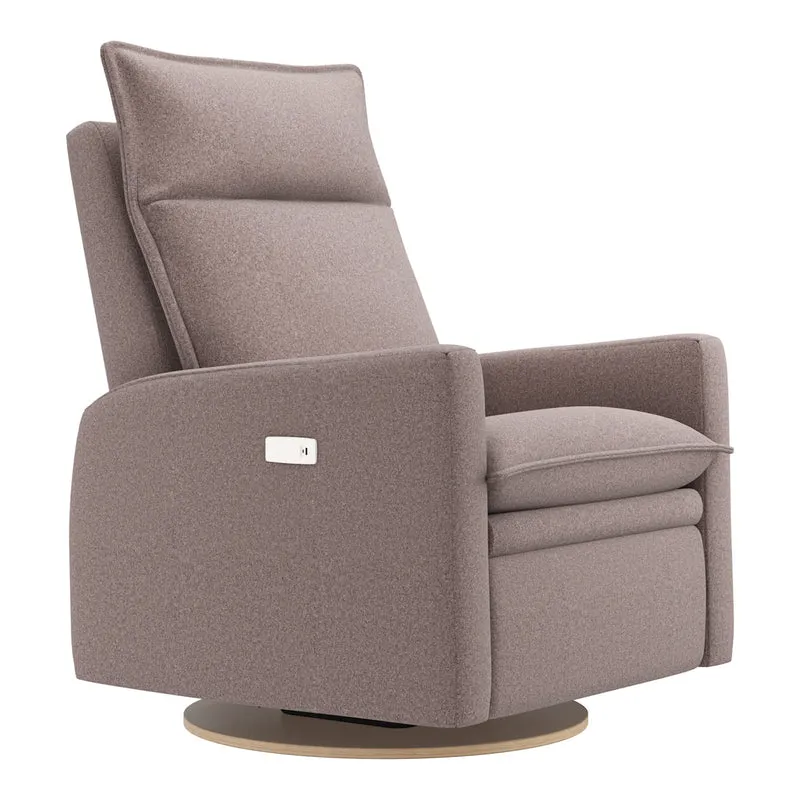 Grand Fauteuil Berçant et Pivotant Arya avec Mécanisme Électrique - Arlo Beige