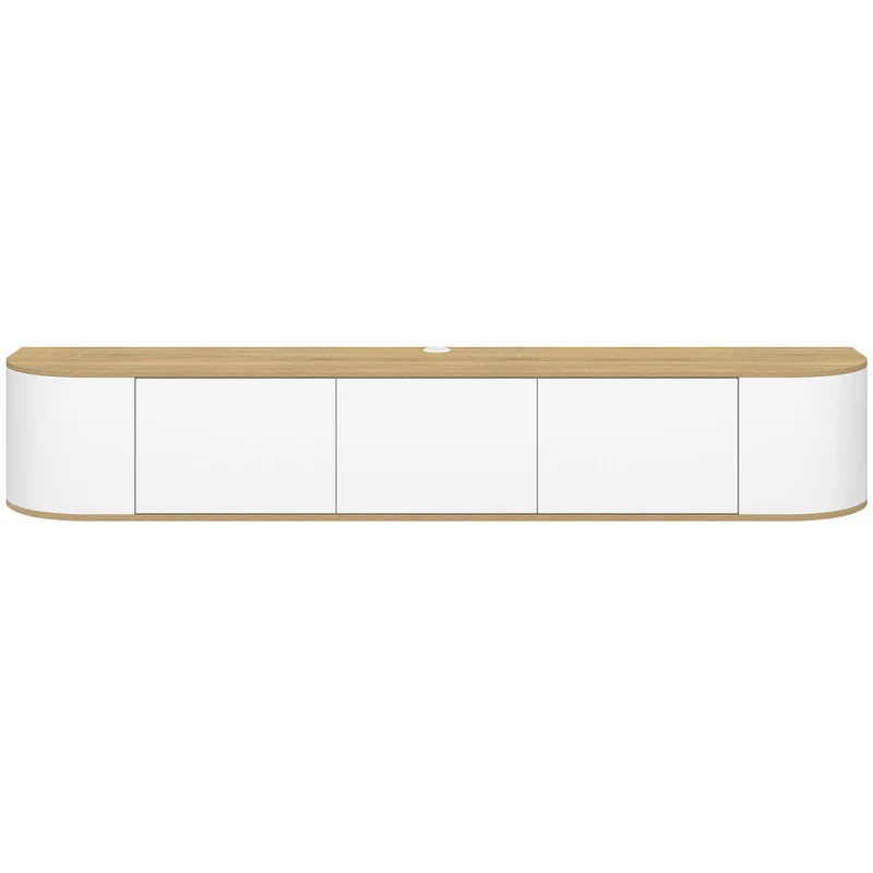 Meuble TV suspendu Elora bois blanc 180cm