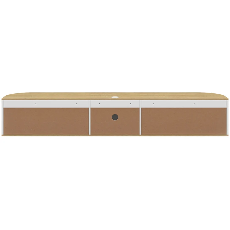 Meuble TV suspendu Elora bois blanc 180cm