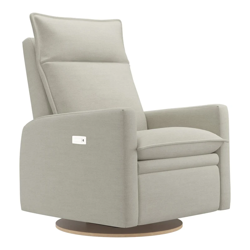 Grand Fauteuil Berçant et Pivotant Arya avec Mécanisme Électrique - Como Sand