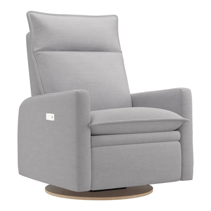 Grand Fauteuil Berçant et Pivotant Arya avec Mécanisme Électrique - Como Dove Grey