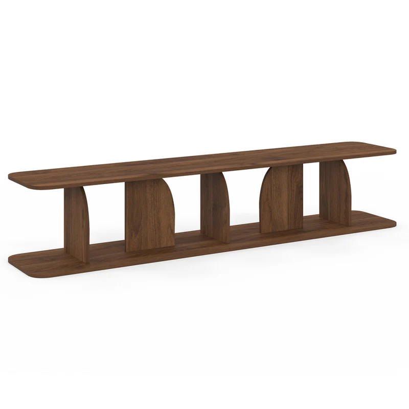 Meuble TV Japandi effet noyer 180cm