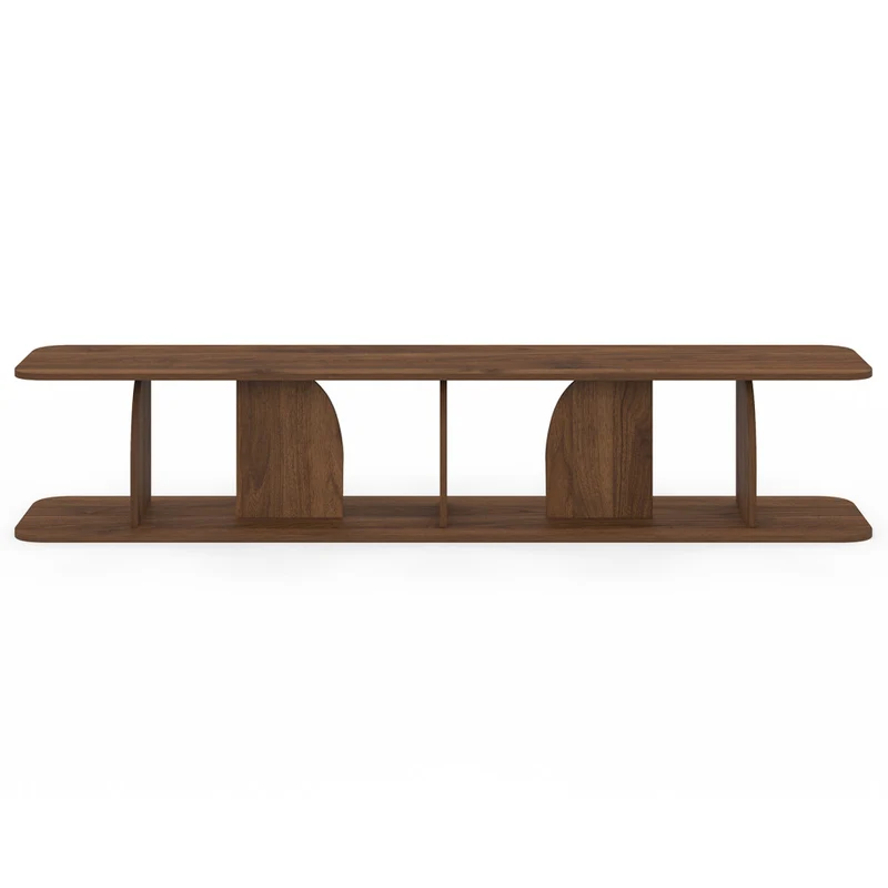 Meuble TV Japandi effet noyer 180cm