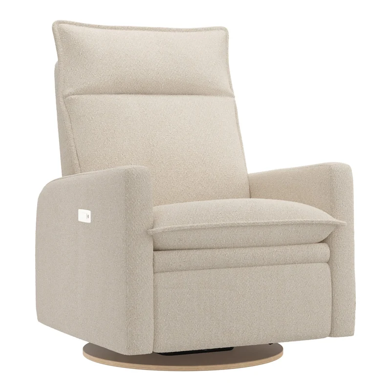 Grand Fauteuil Berçant et Pivotant Arya avec Mécanisme Électrique - Beyond Sheep Cream