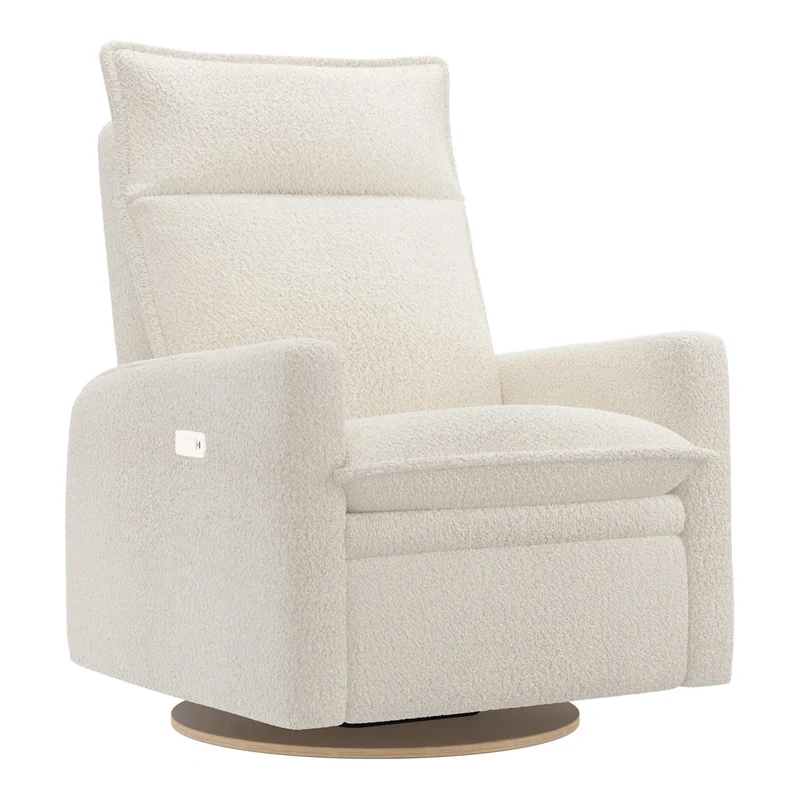 Grand Fauteuil Berçant et Pivotant Arya avec Mécanisme Électrique - Puppy Pearl
