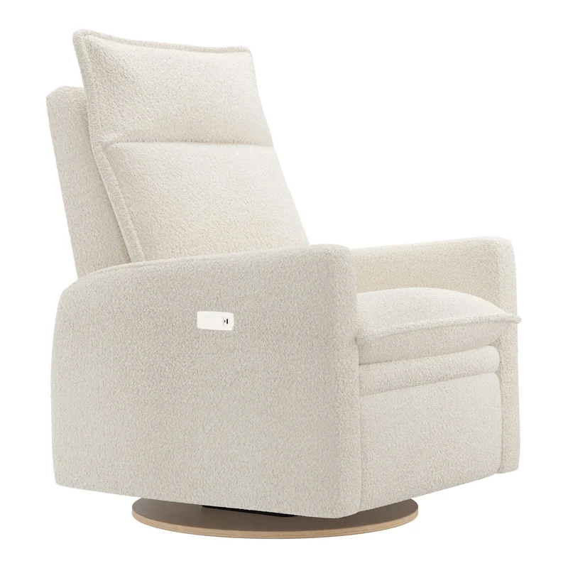 Grand Fauteuil Berçant et Pivotant Arya avec Mécanisme Électrique - Puppy Pearl