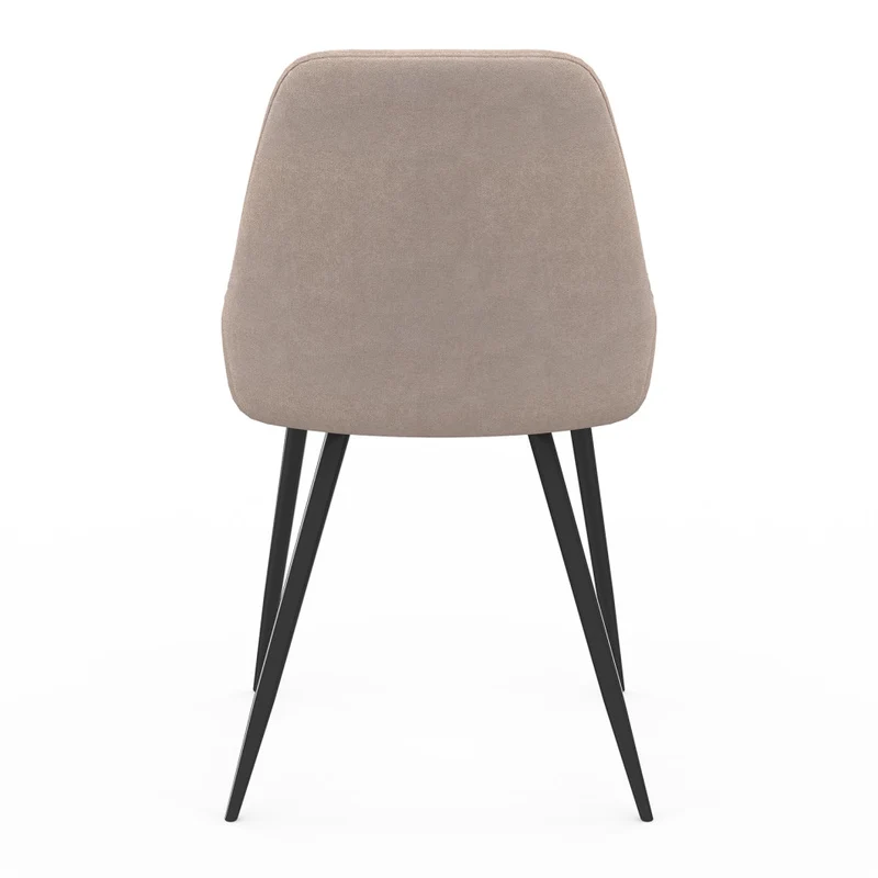 Chaises Ornella tissu taupe et pieds métal - lot de 4