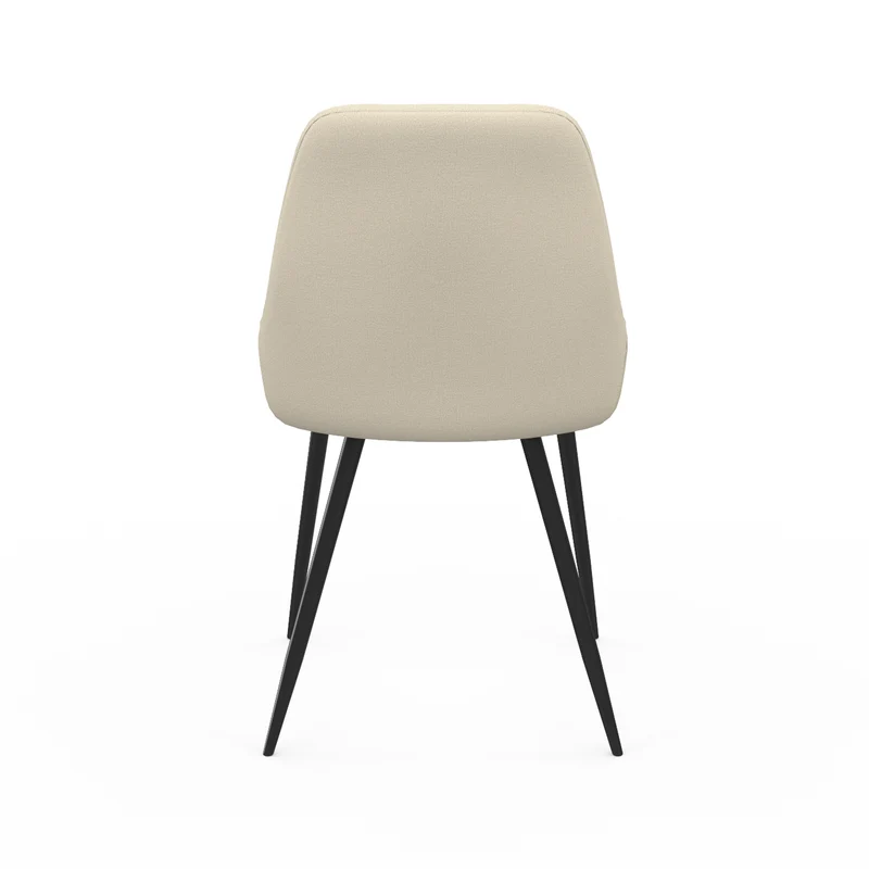 Chaises Ornella assise tissu beige et pieds métal noirs - lot de 4
