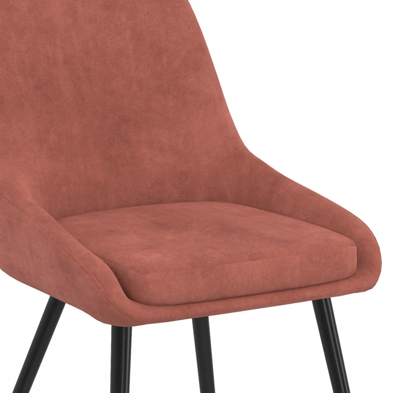 Chaises Olivia assise terracotta pieds métal - lot de 2