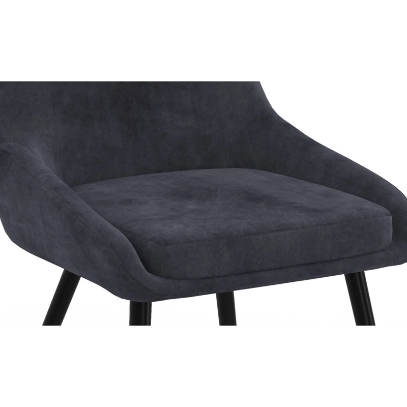 Chaises Olivia assise gris foncé pieds métal - lot de 4
