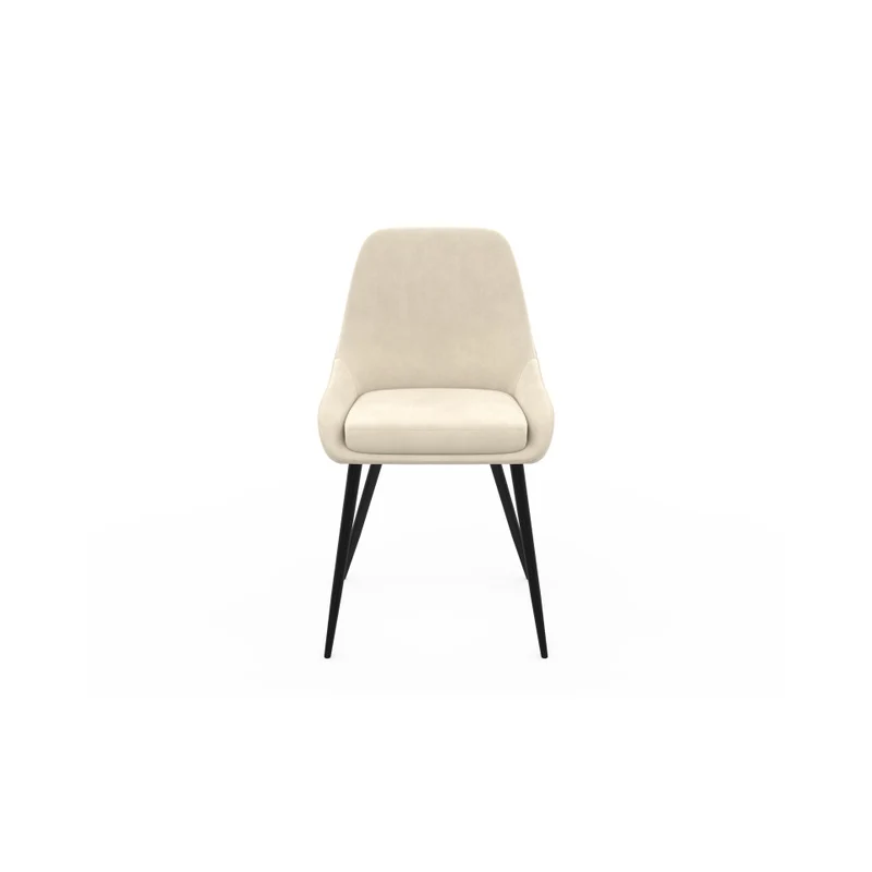 Chaises Olivia assise crème pieds métal - lot de 4