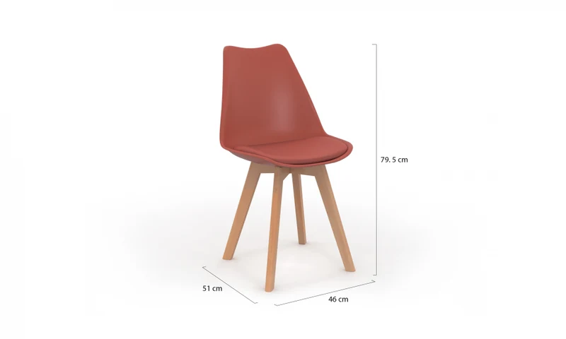 Chaises Nordia assise mix de couleurs : 2x beige, 1x gris foncé et 1x terracotta - lot de 4