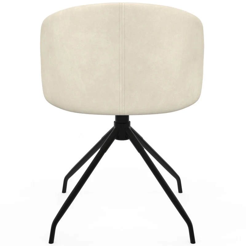 Chaises Léona pivotantes velours crème pieds métal - lot de 4
