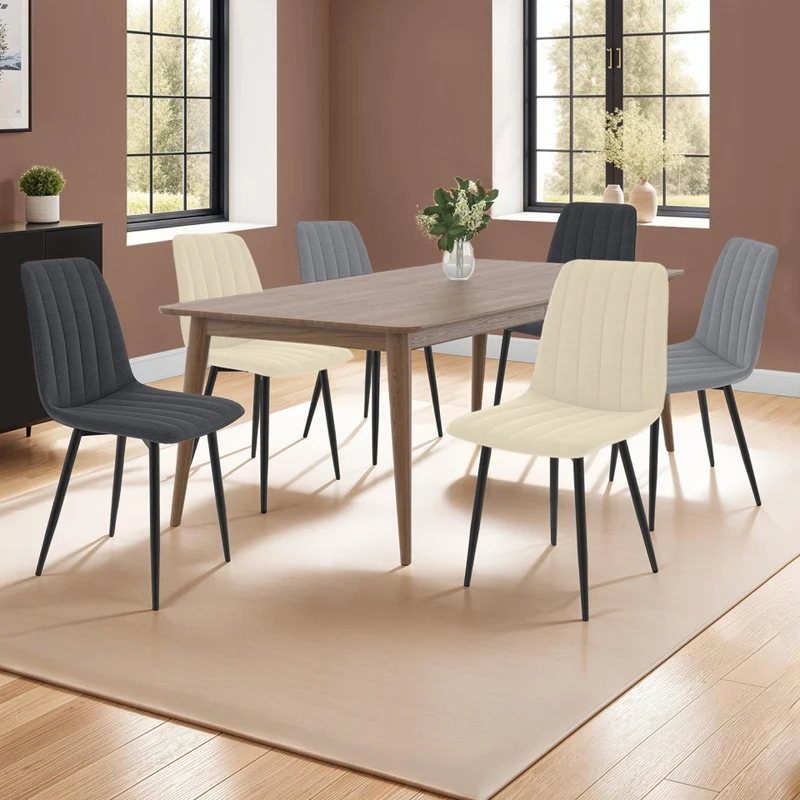 Chaises Fiona en velours mix de couleurs - lot de 6