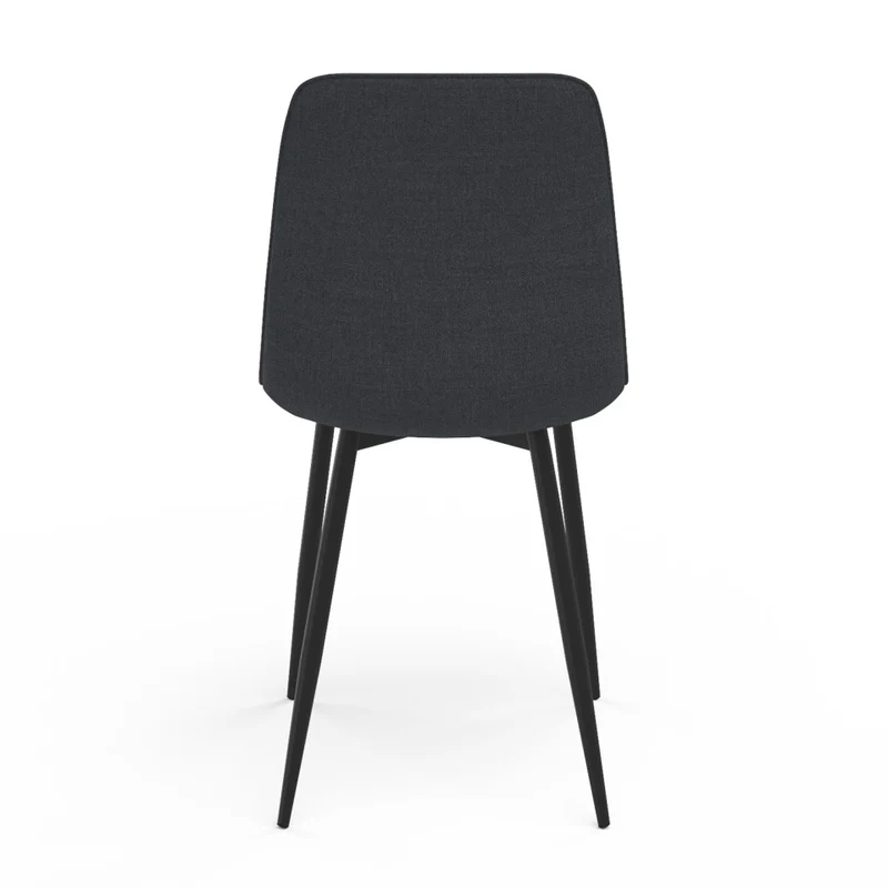 Chaises Fiona en velours gris foncé - lot de 6