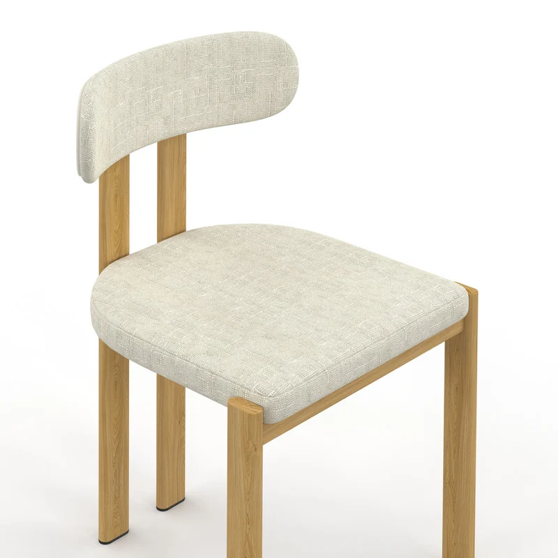Chaises Elsa en tissu beige et pieds métal - lot de 2