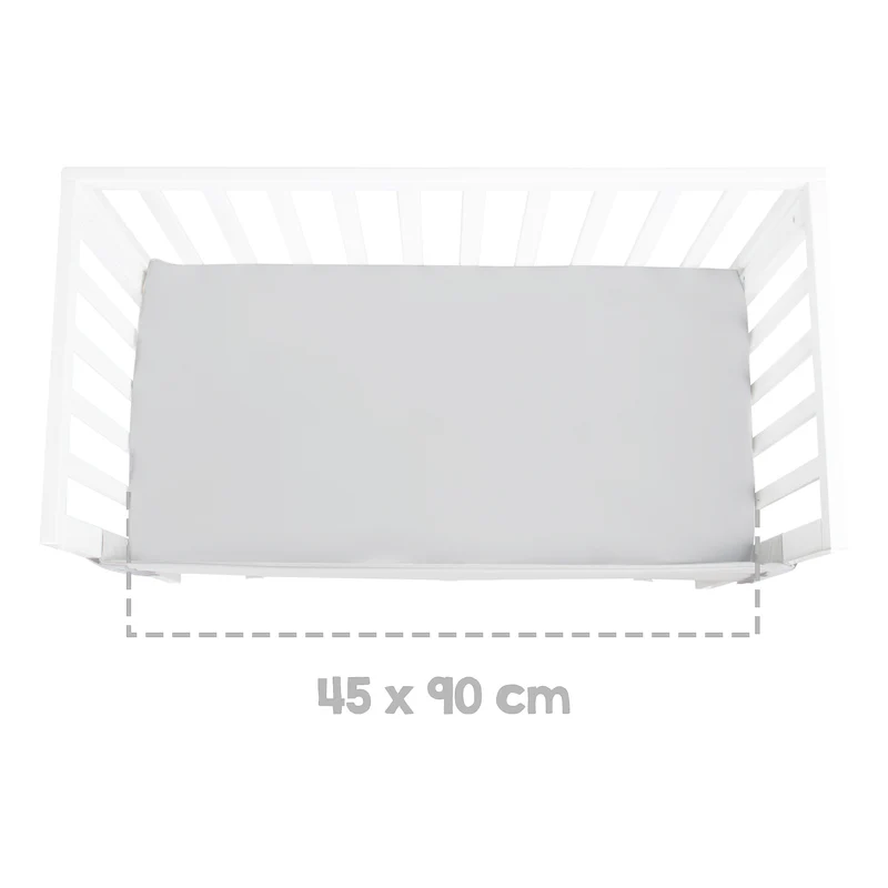 2in1 Beistellbett 'roba Style' inkl. Matratze 45x90, Mesh-Nestchen & Barriere - Holz weiß