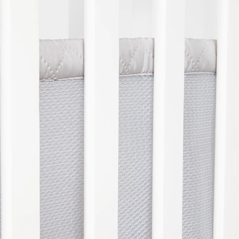 2in1 Beistellbett 'roba Style' inkl. Matratze 45x90, Mesh-Nestchen & Barriere - Holz weiß